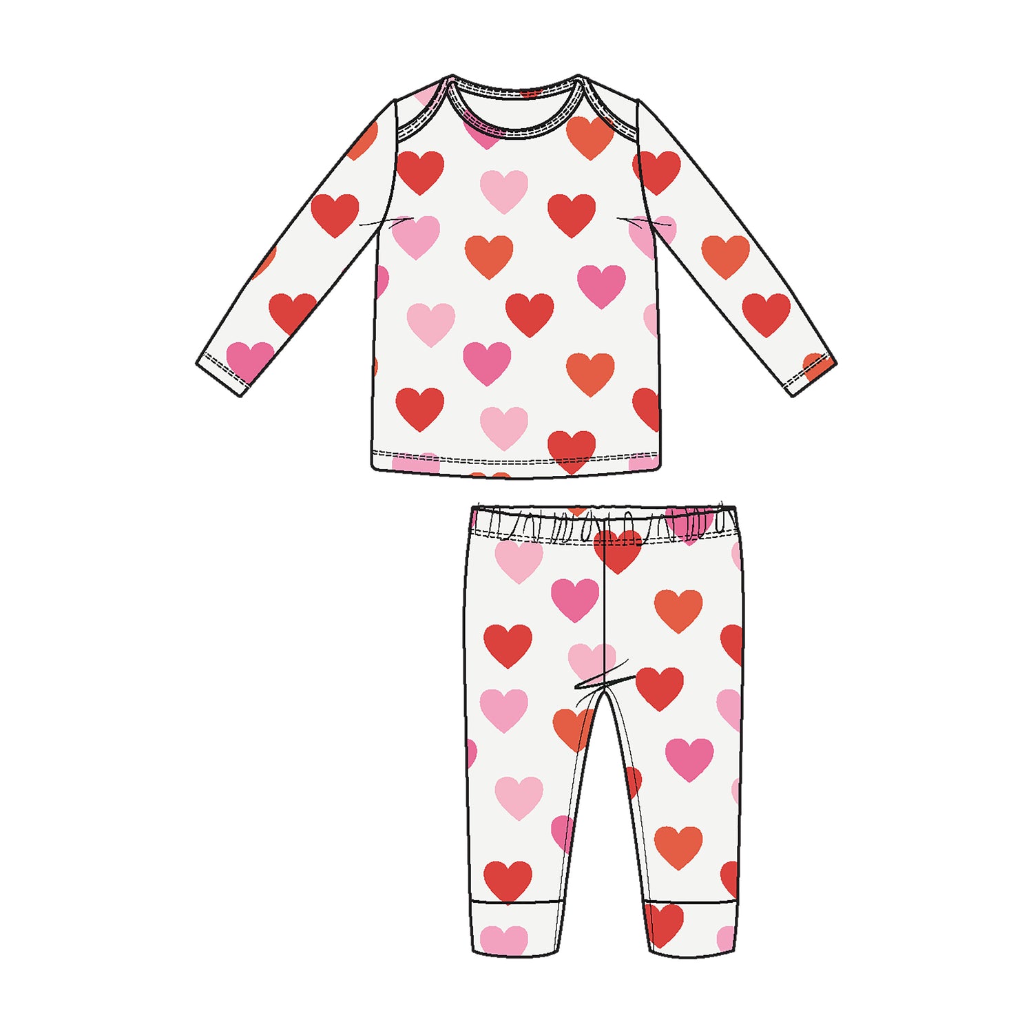 LS Loungewear Set: Big Hearts