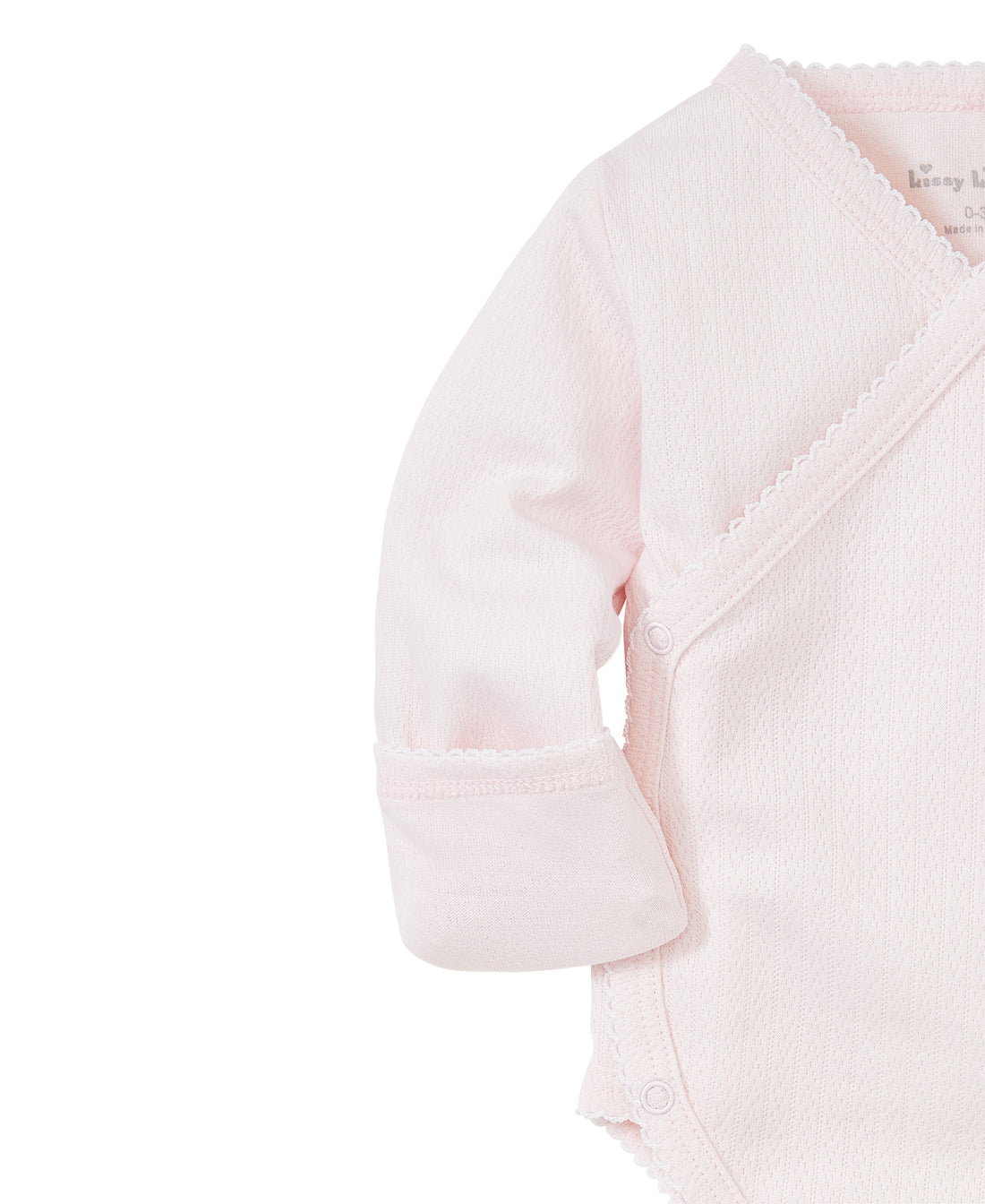LS Pointelle Crossbody Onesie: Light PInk