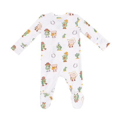 Avocado Toast Western 2-Way Zipper Footie