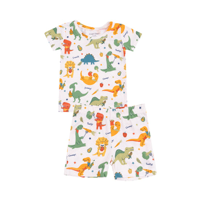 Loungewear Short Set: Veggie Dinos