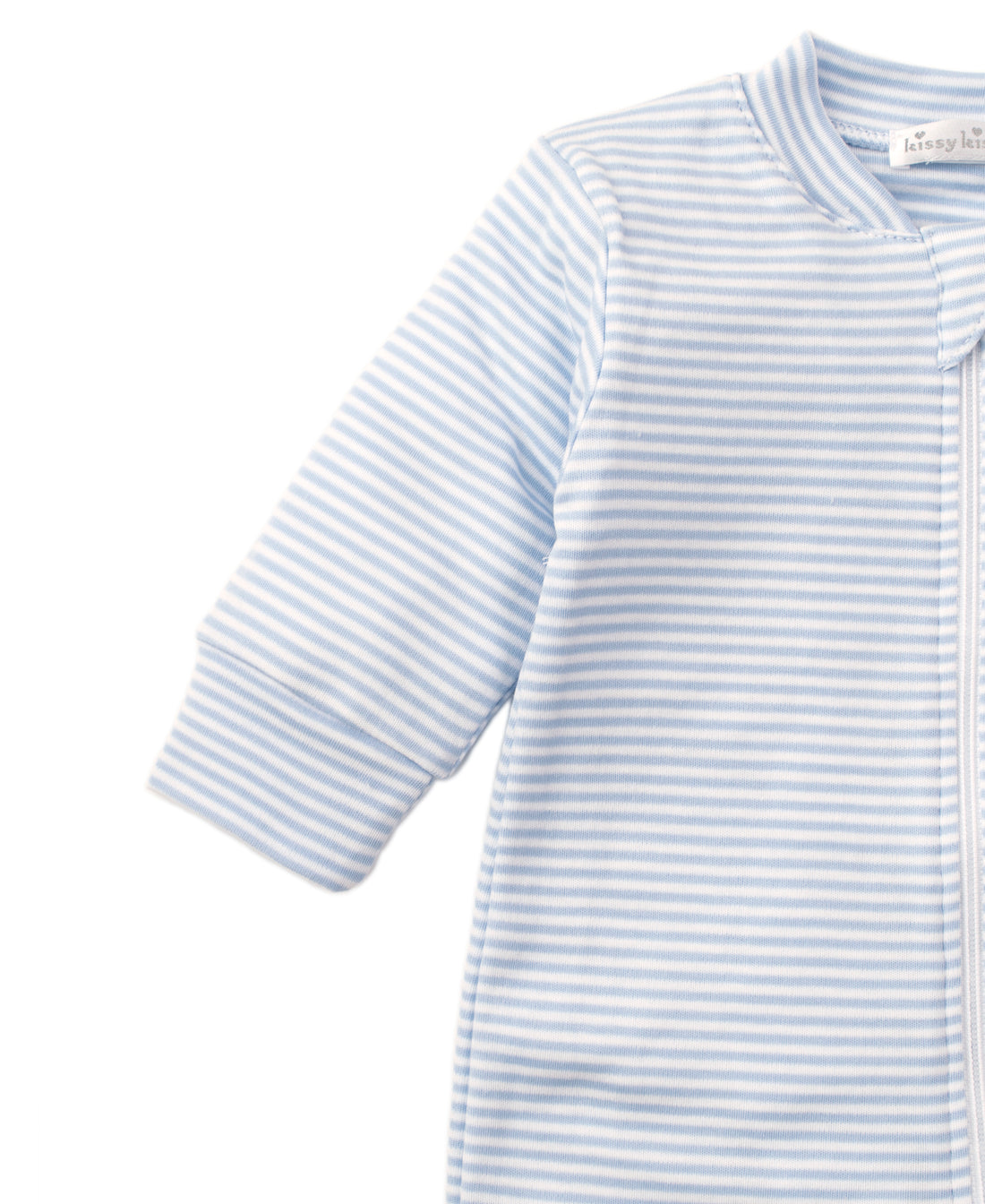 Light Blue Stripe Zipper Footie