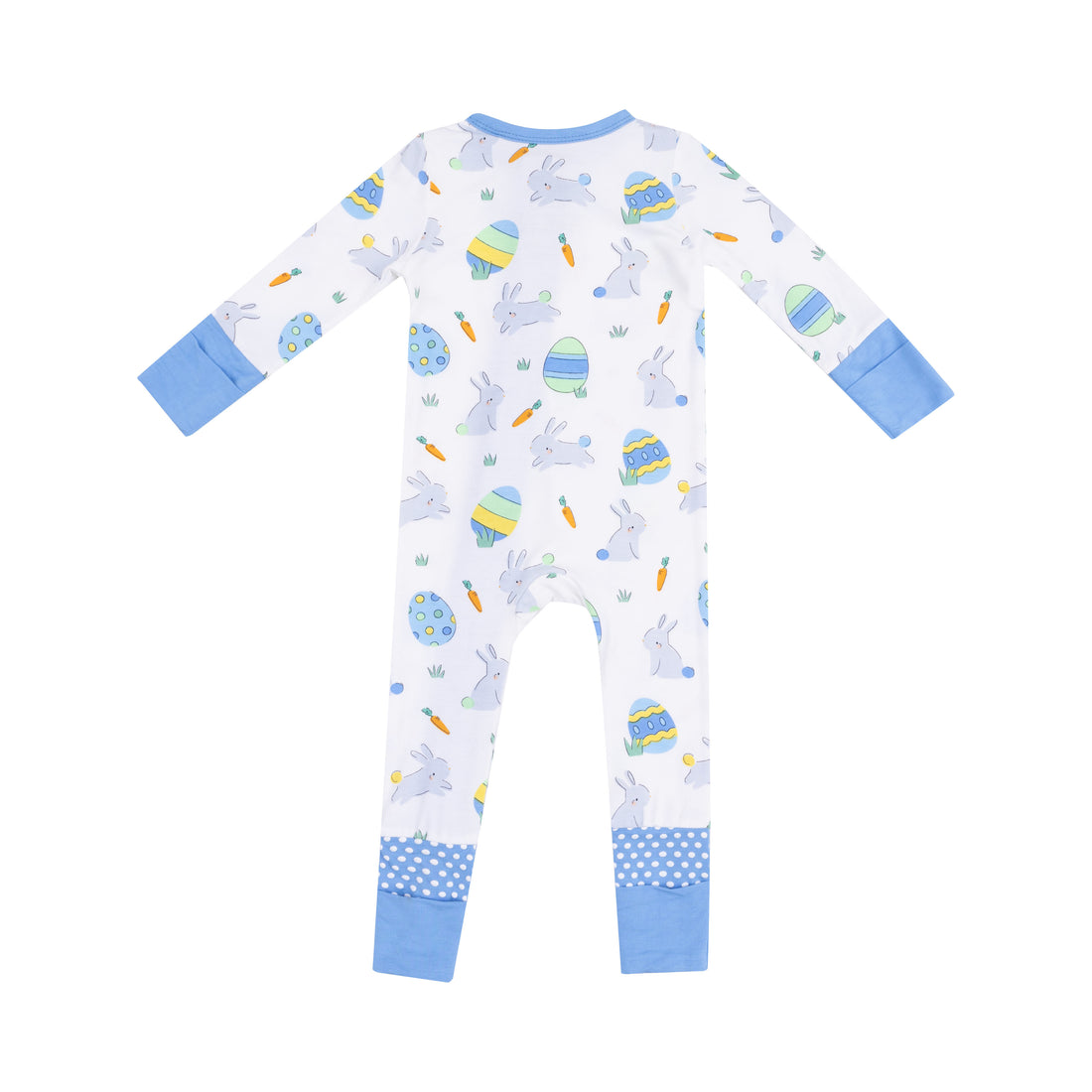 Easter Bunnies 2-Way Zipper Romper: Blue
