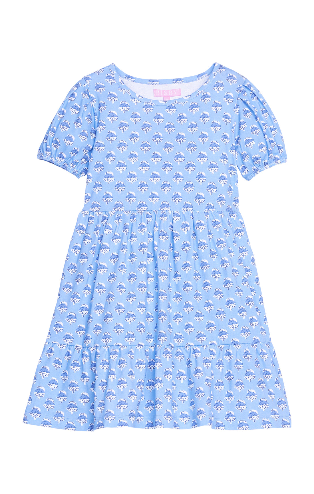 Smita Dress: Cornflower Block Print