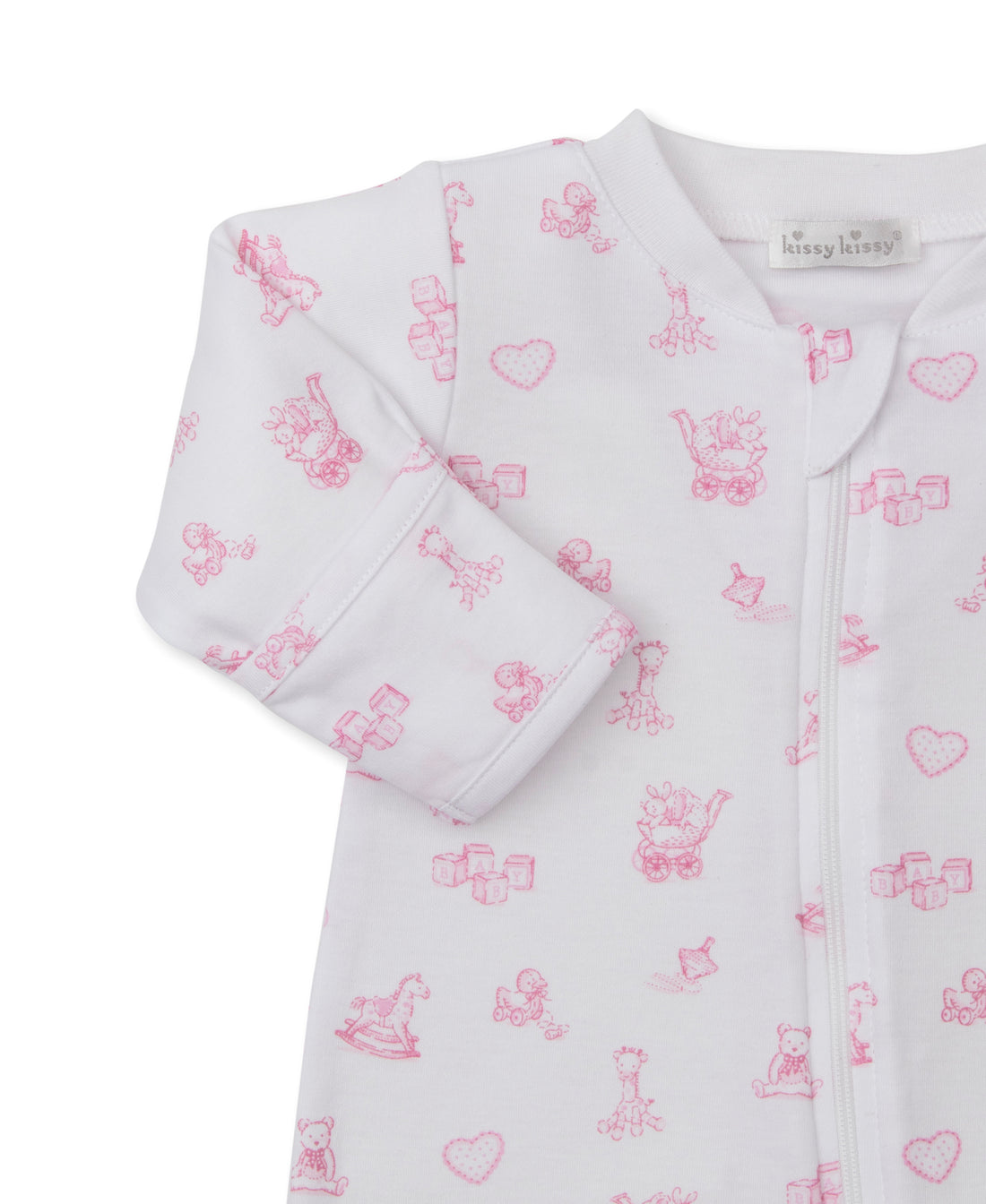 Vintage Toy Treasures Printed Zipper Footie: Pink