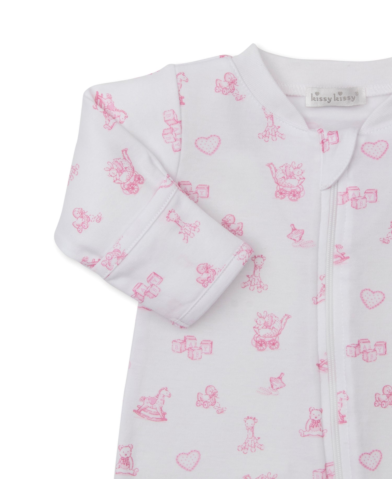 Vintage Toy Treasures Printed Zipper Footie: Pink