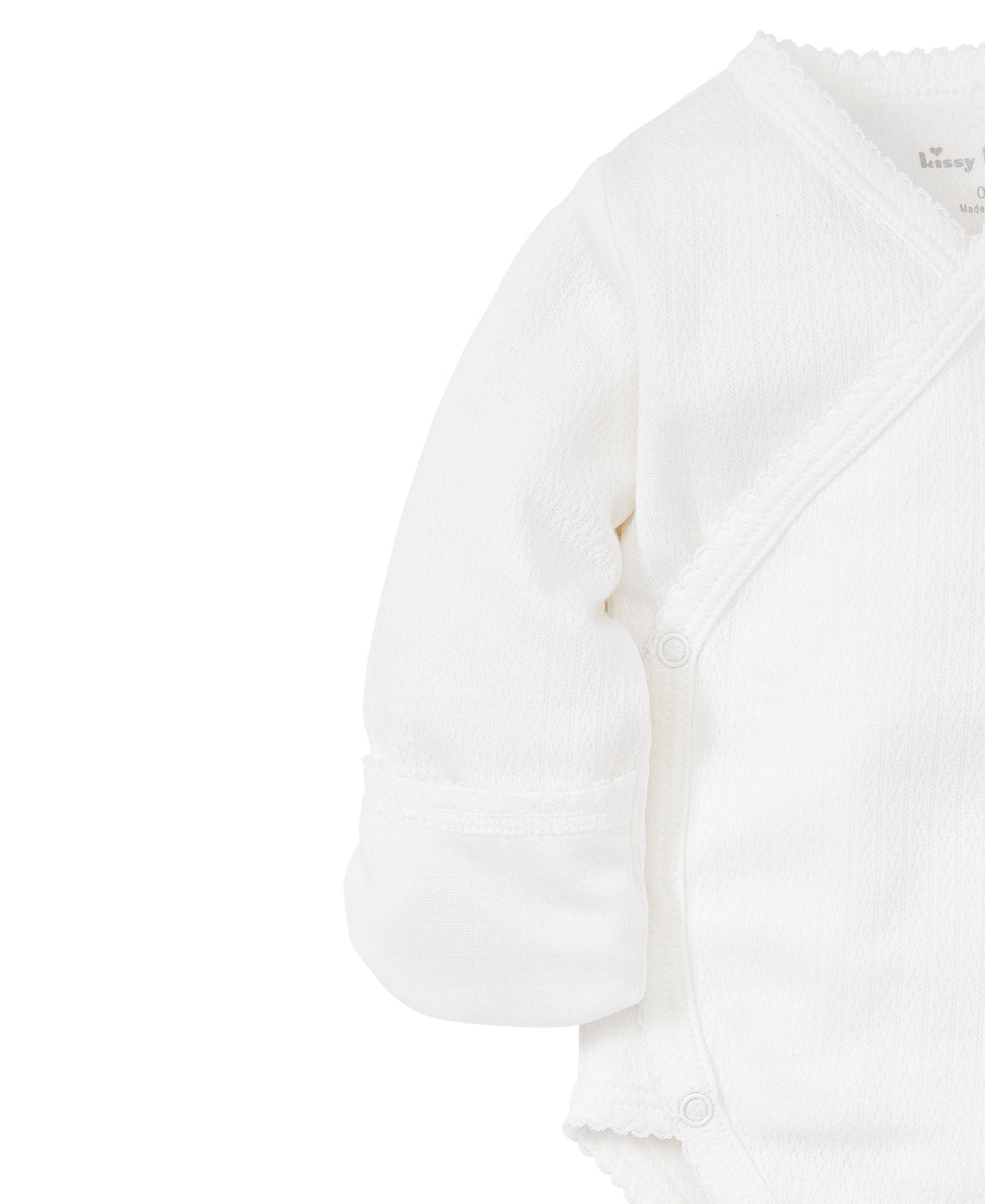 LS Pointelle Crossbody Onesie: White