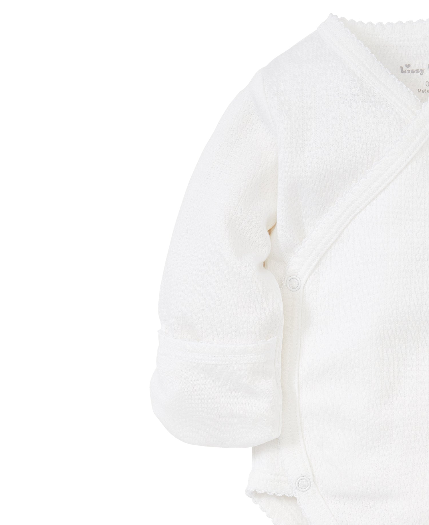LS Pointelle Crossbody Onesie: White