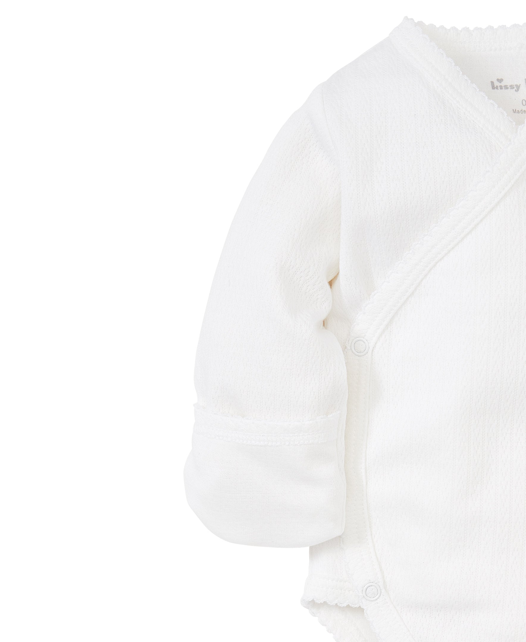 LS Pointelle Crossbody Onesie: White