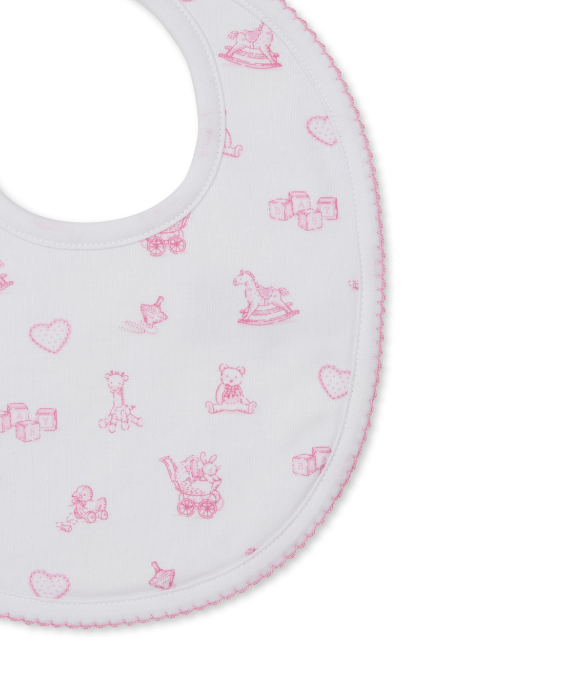 Vintage Toy Treasures Printed Bib: Pink