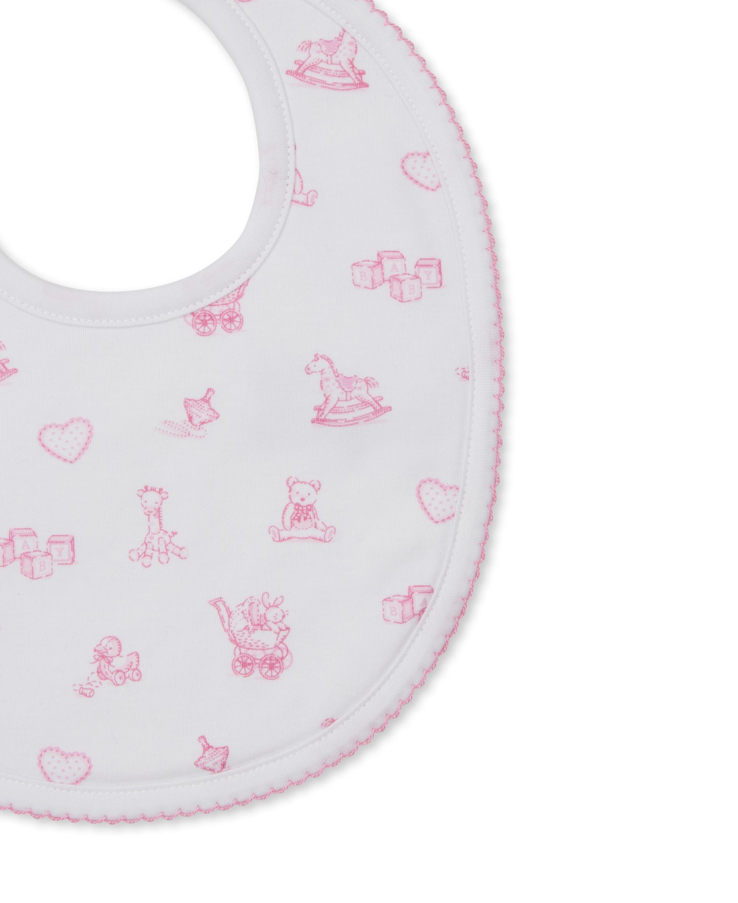 Vintage Toy Treasures Printed Bib: Pink