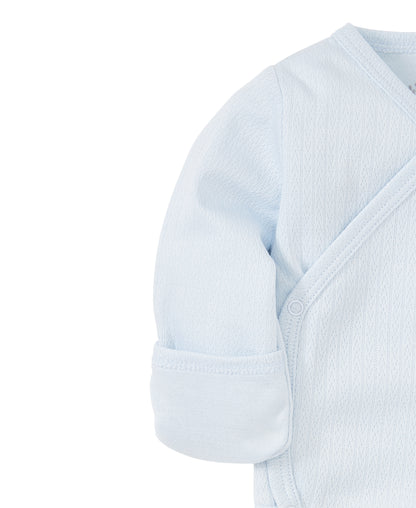 LS Pointelle Crossbody Onesie: Light Blue