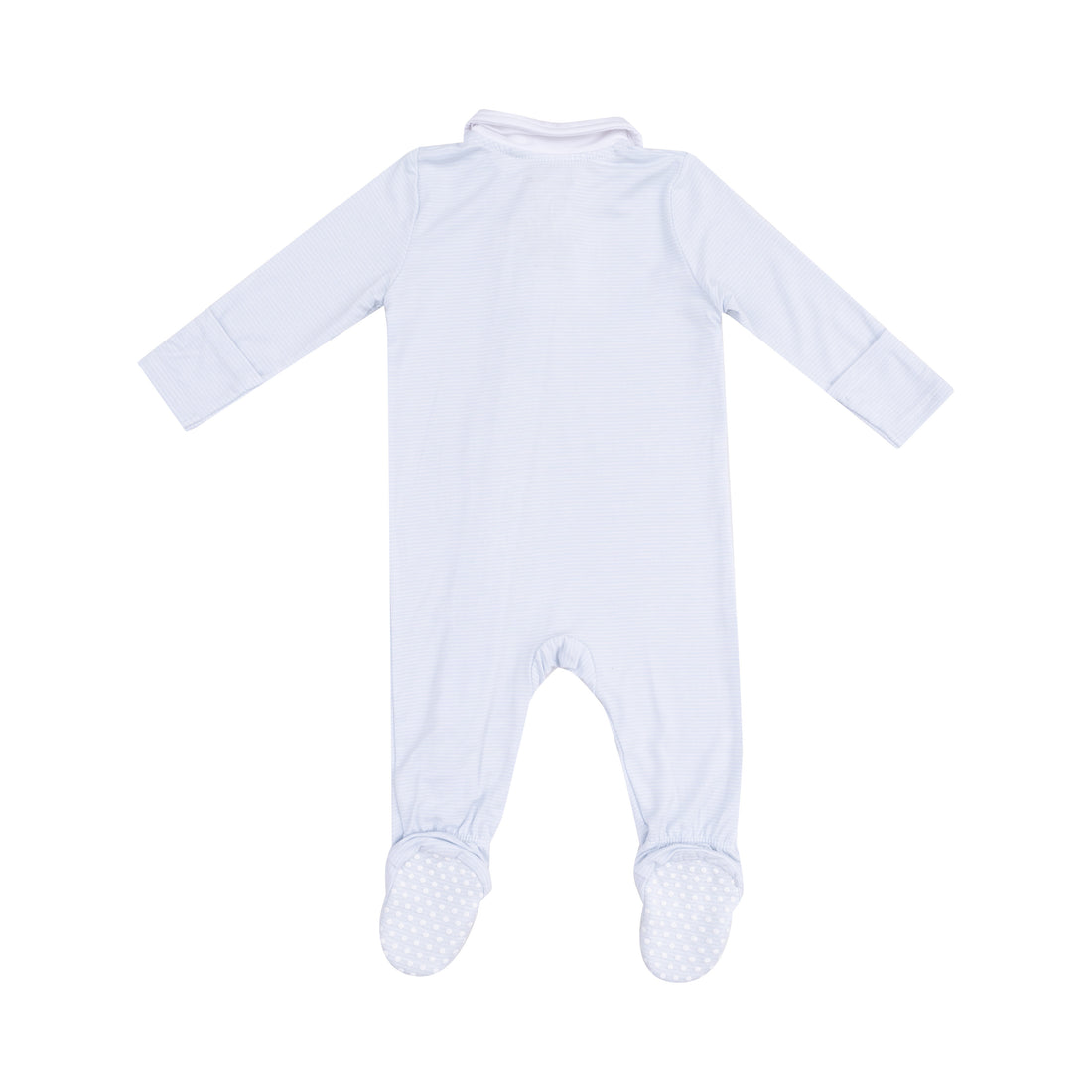 Blue Stripe Classic 2-Way Zipper Footie with Polo Collar