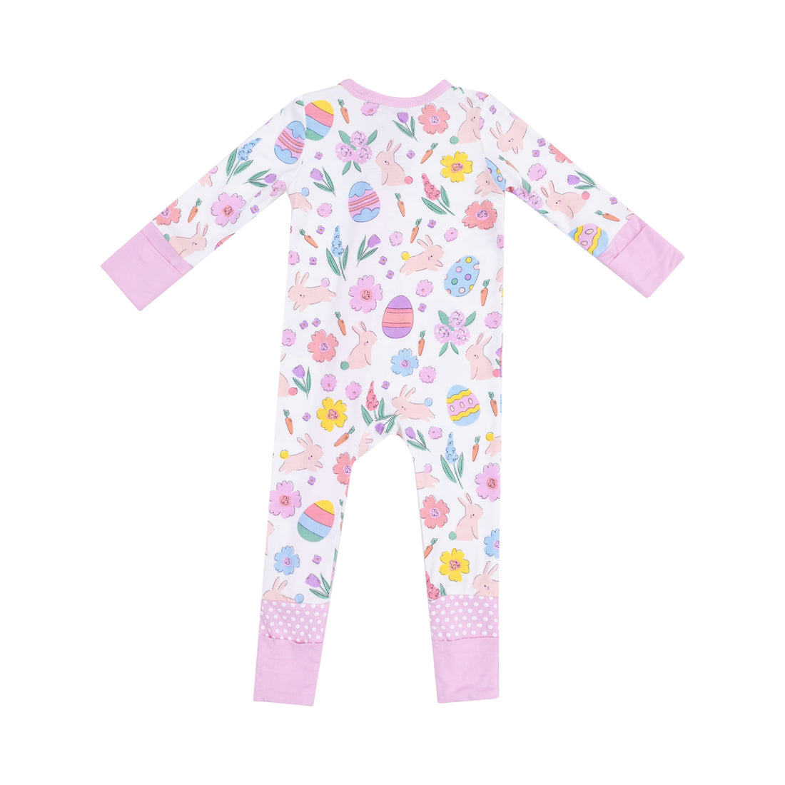 Easter Bunnies 2-Way Zipper Romper: Pink