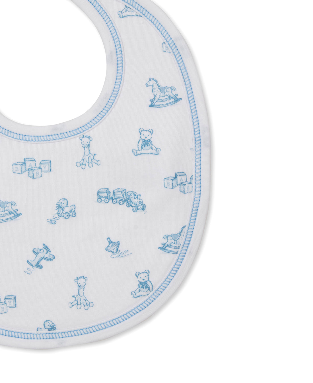 Vintage Toy Treasures Printed Bib: Light Blue