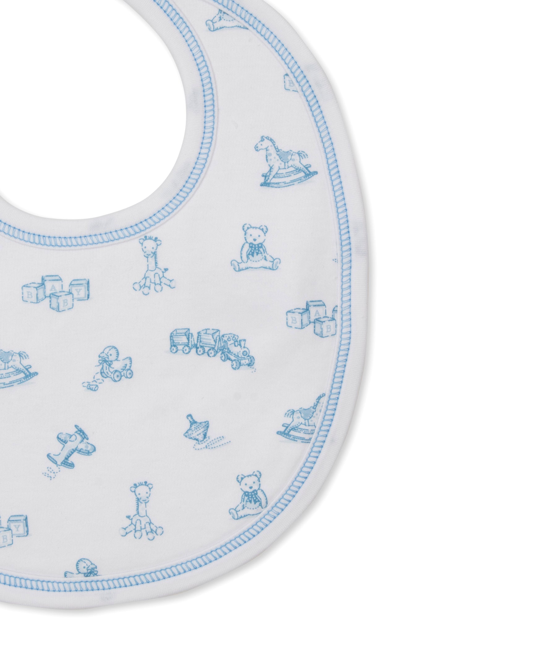 Vintage Toy Treasures Printed Bib: Light Blue