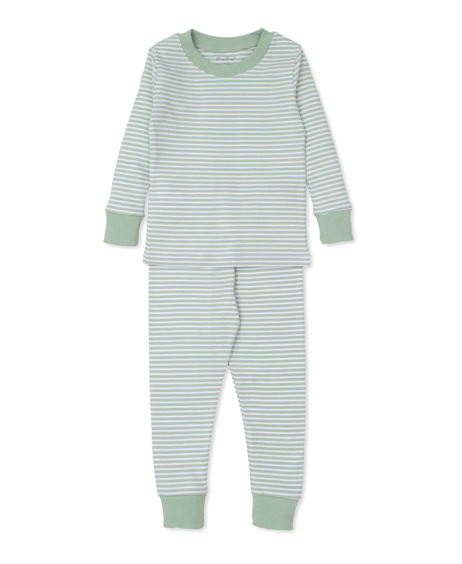 Big Hearted Bears (Green/White Stripe) 2-Piece Long PJs