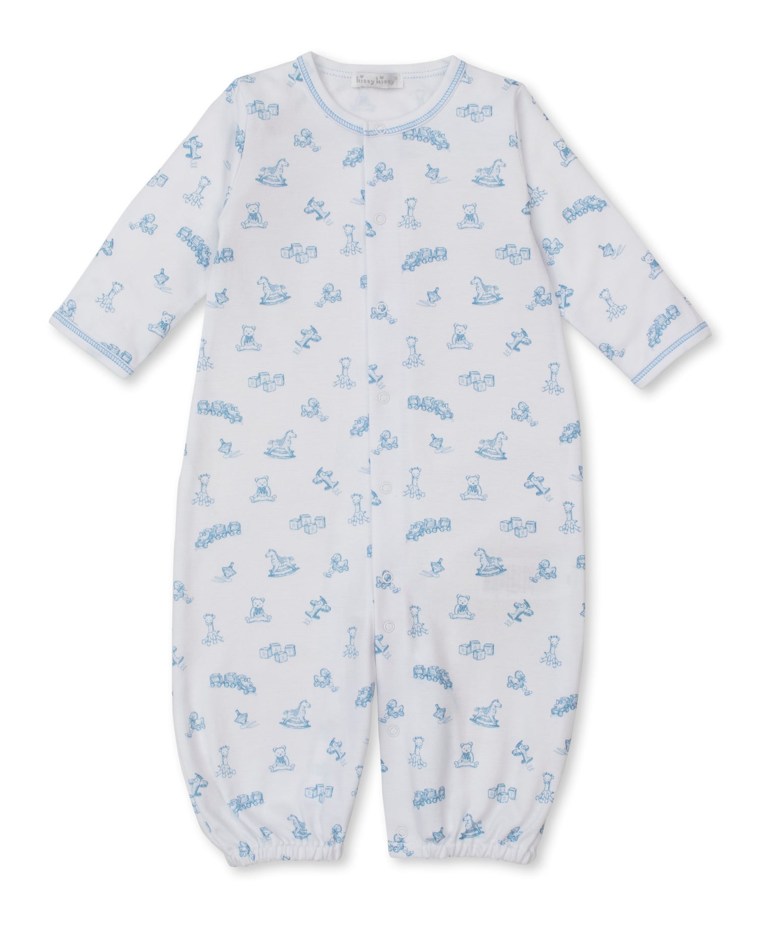 Vintage Toy Treasures Printed Converter Gown: Light Blue