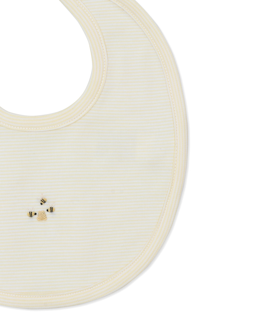 Beehive Hand Embroidered Bib: Yellow