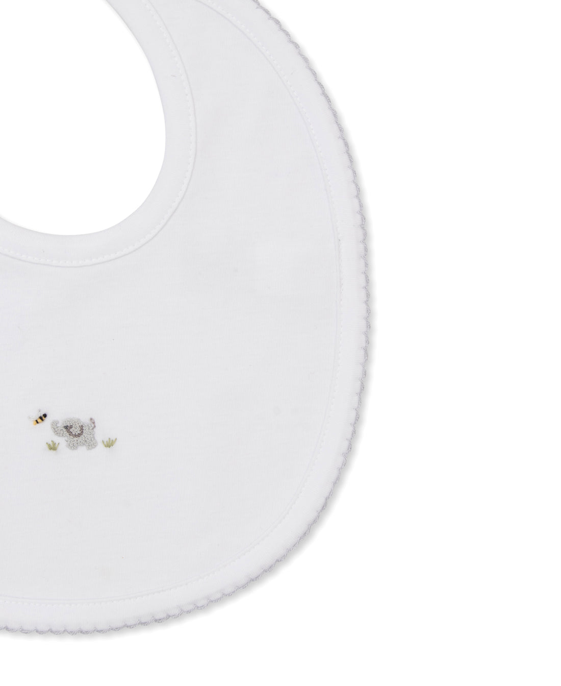 Premier Elephant Empire Embroidered Pima Bib: White with Silver