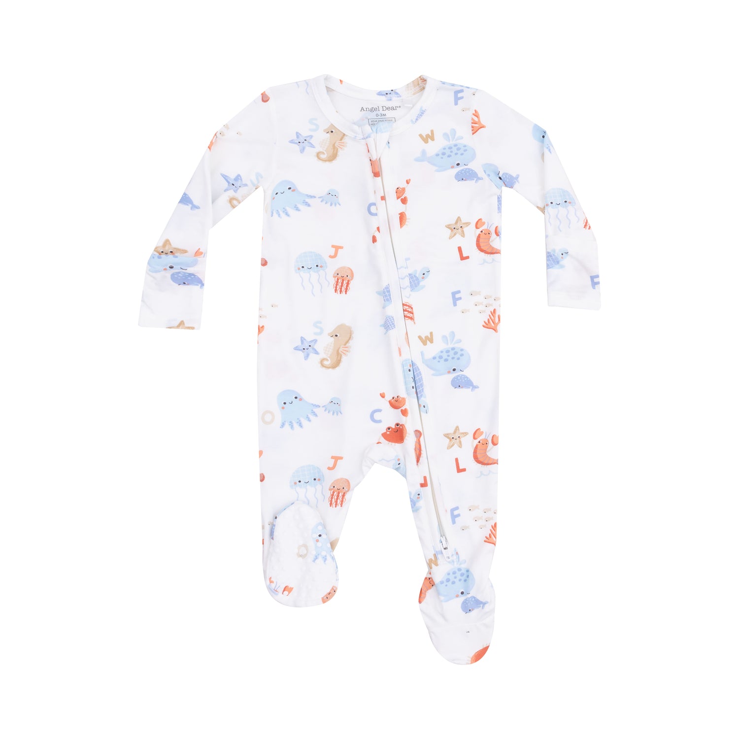 Coastal ABCs 2-Way Zipper Footie