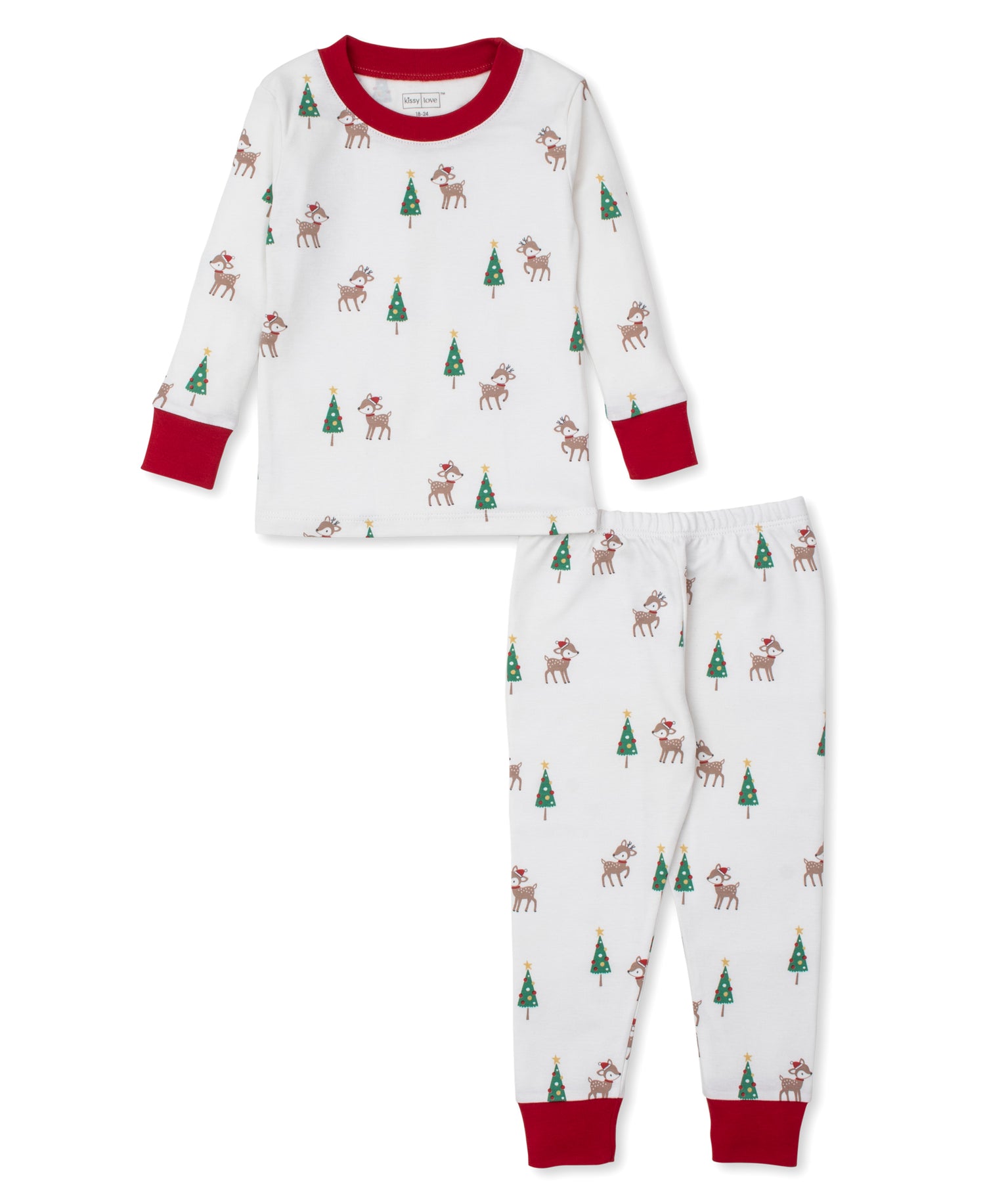 Christmas Deer Cheer Snug Fit 2-Piece Long PJ Set