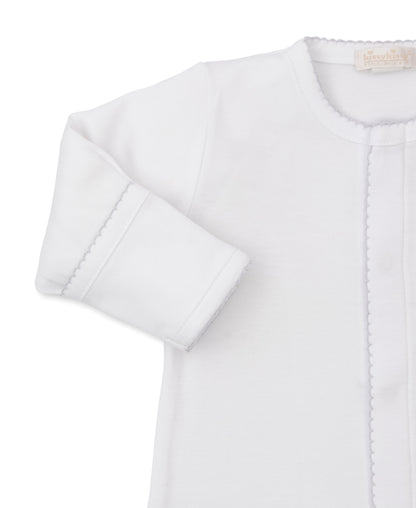 Premier Elephant Empire Embroidered Pima Converter Gown: White with Silver