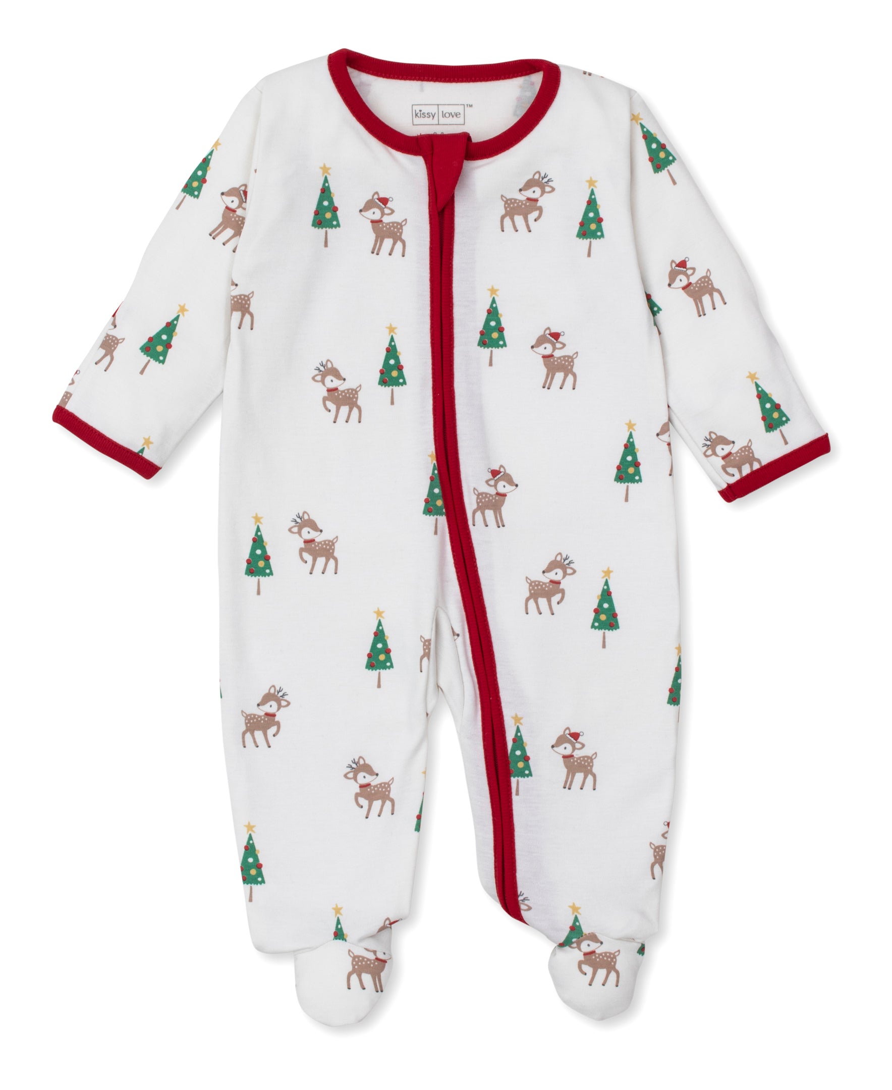 Christmas Deer Cheer Zippered Footie