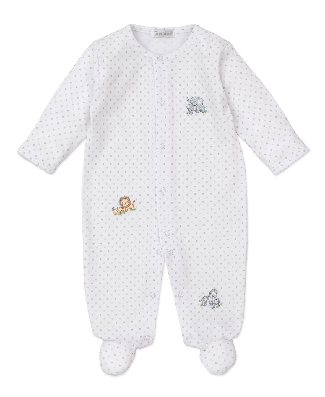 Baby Jungle Playdate Embroidered Snap Footie