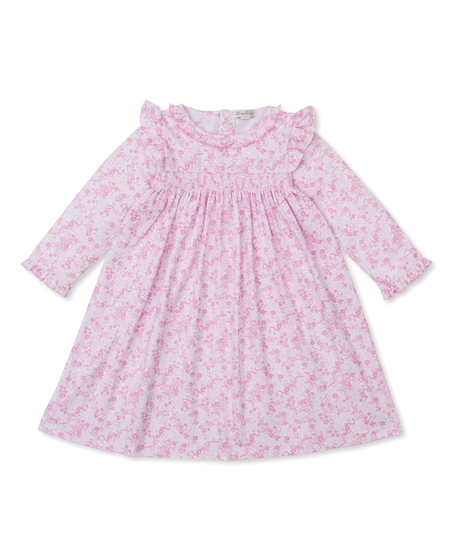 Old English Roses Smocked Dress: Pink