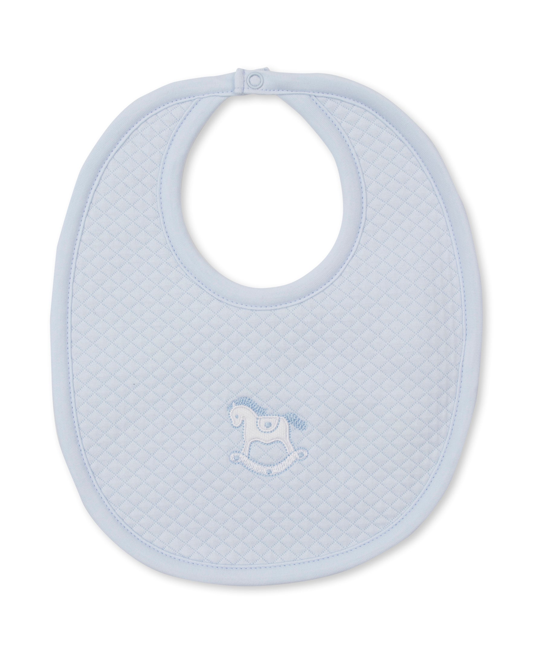 Riding Rockers Jacquard Bib: Light Blue