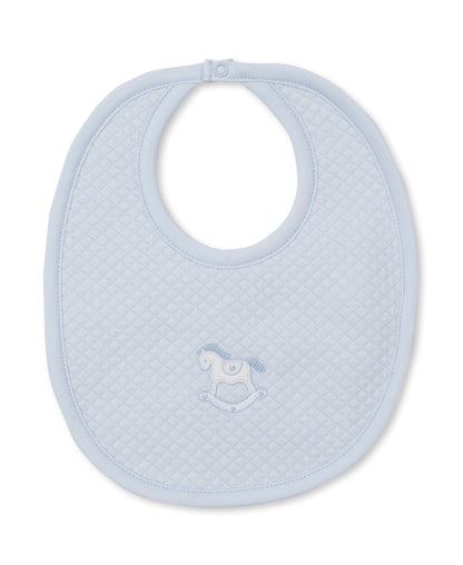 Riding Rockers Jacquard Bib: Light Blue