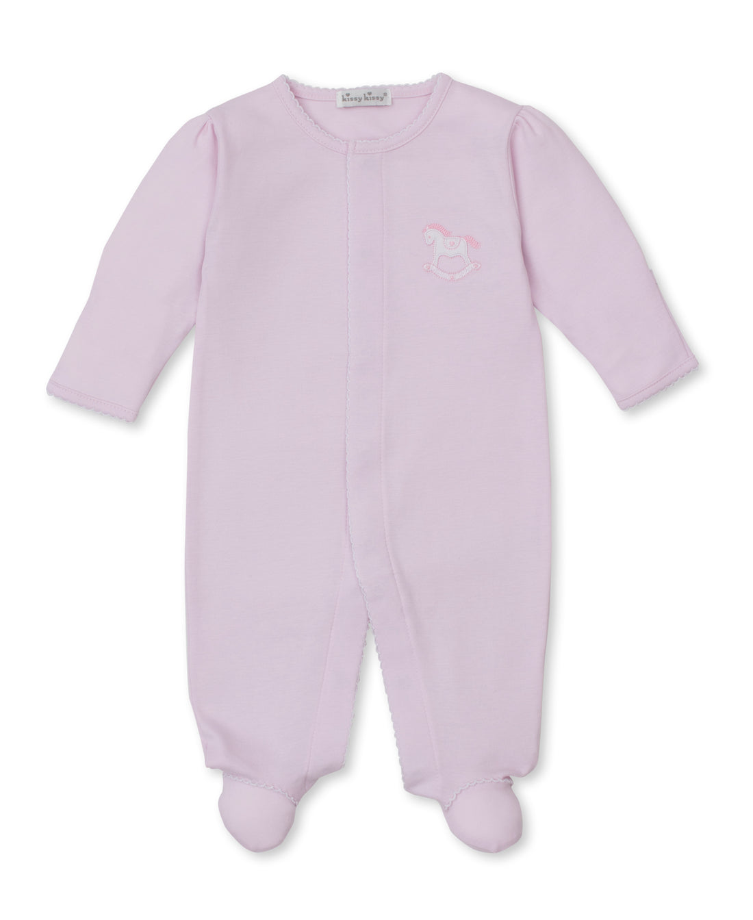Riding Rockers Pima Cotton Footie: Light Pink