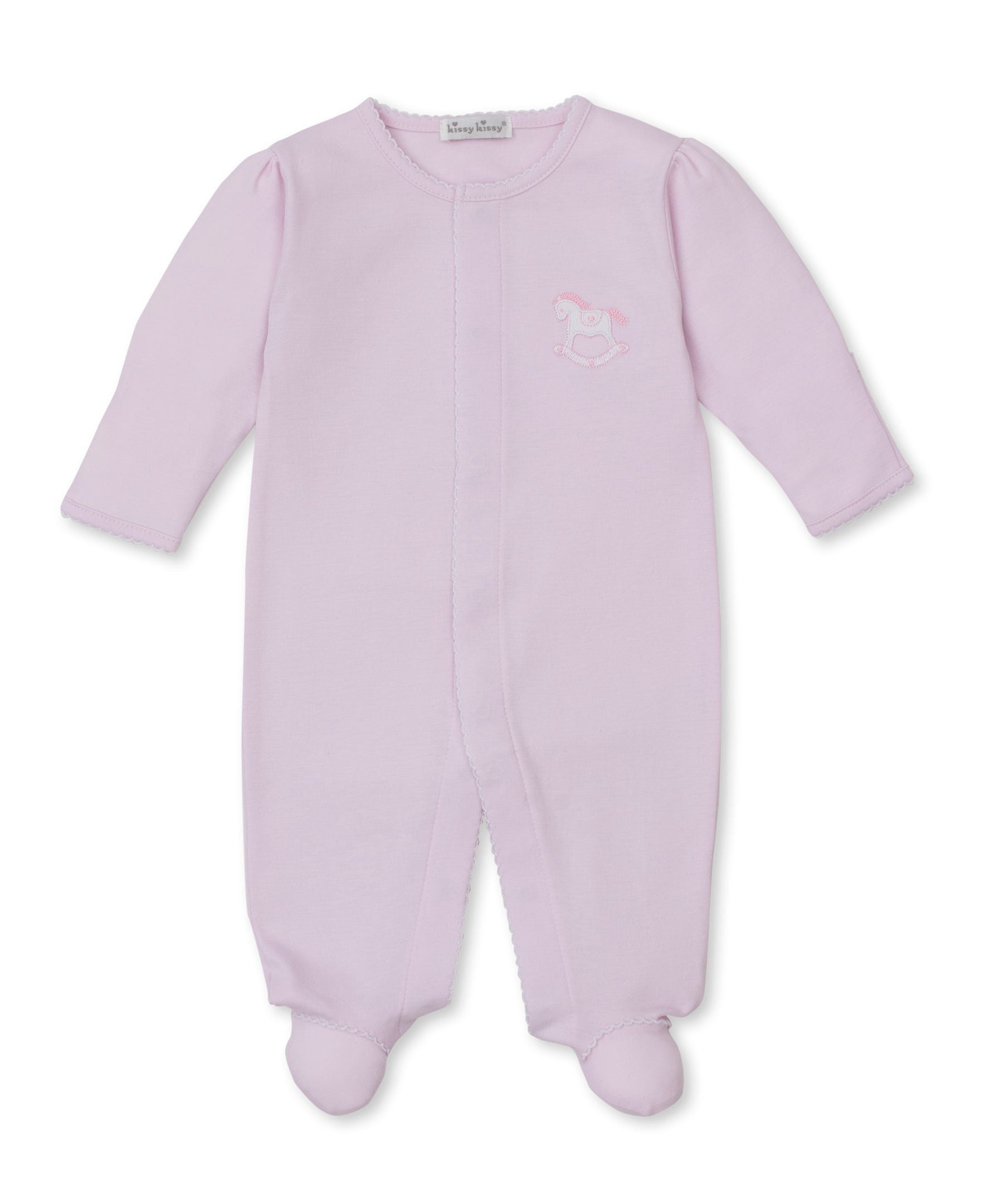 Riding Rockers Pima Cotton Footie: Light Pink