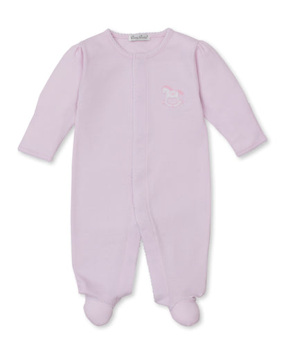 Riding Rockers Pima Cotton Footie: Light Pink