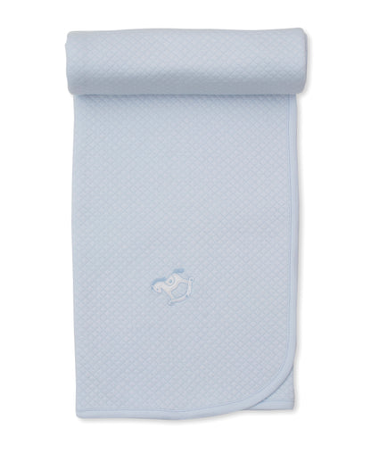 Riding Rockers Jacquard Blanket: Light Blue