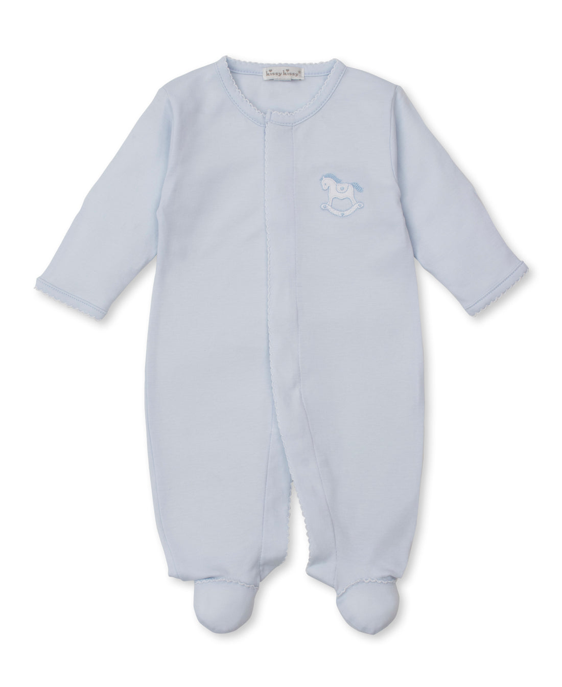 Riding Rockers Pima Cotton Footie: Light Blue