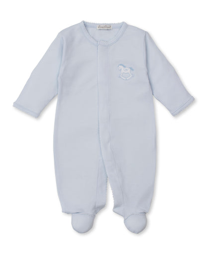 Riding Rockers Pima Cotton Footie: Light Blue