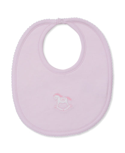 Riding Rockers Jacquard Bib: LIght Pink