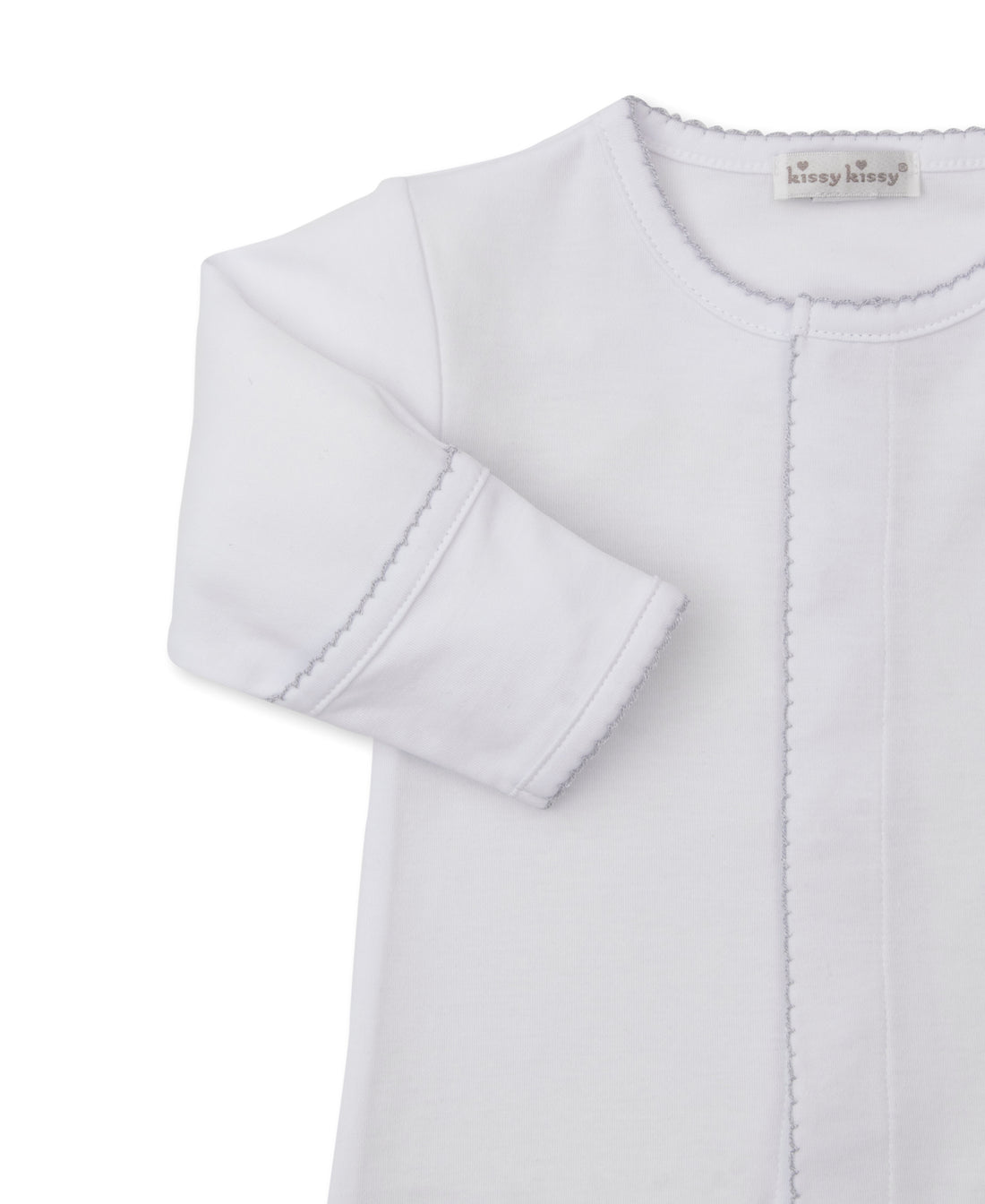 Riding Rockers Pima Cotton Footie: White/Silver