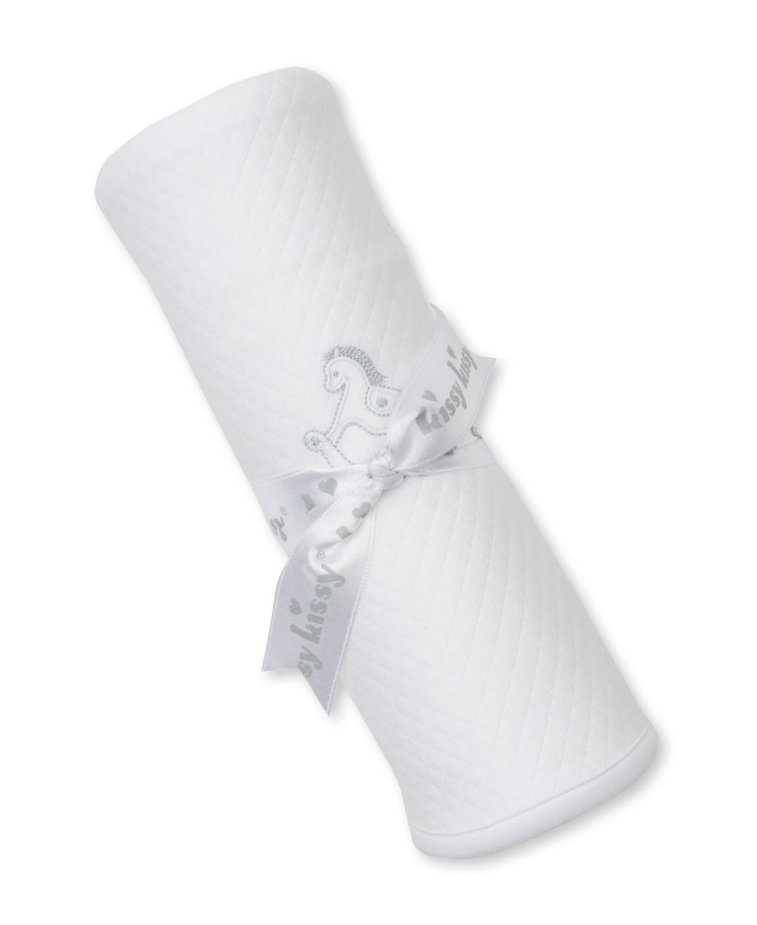 Riding Rockers Jacquard Blanket: White/Silver