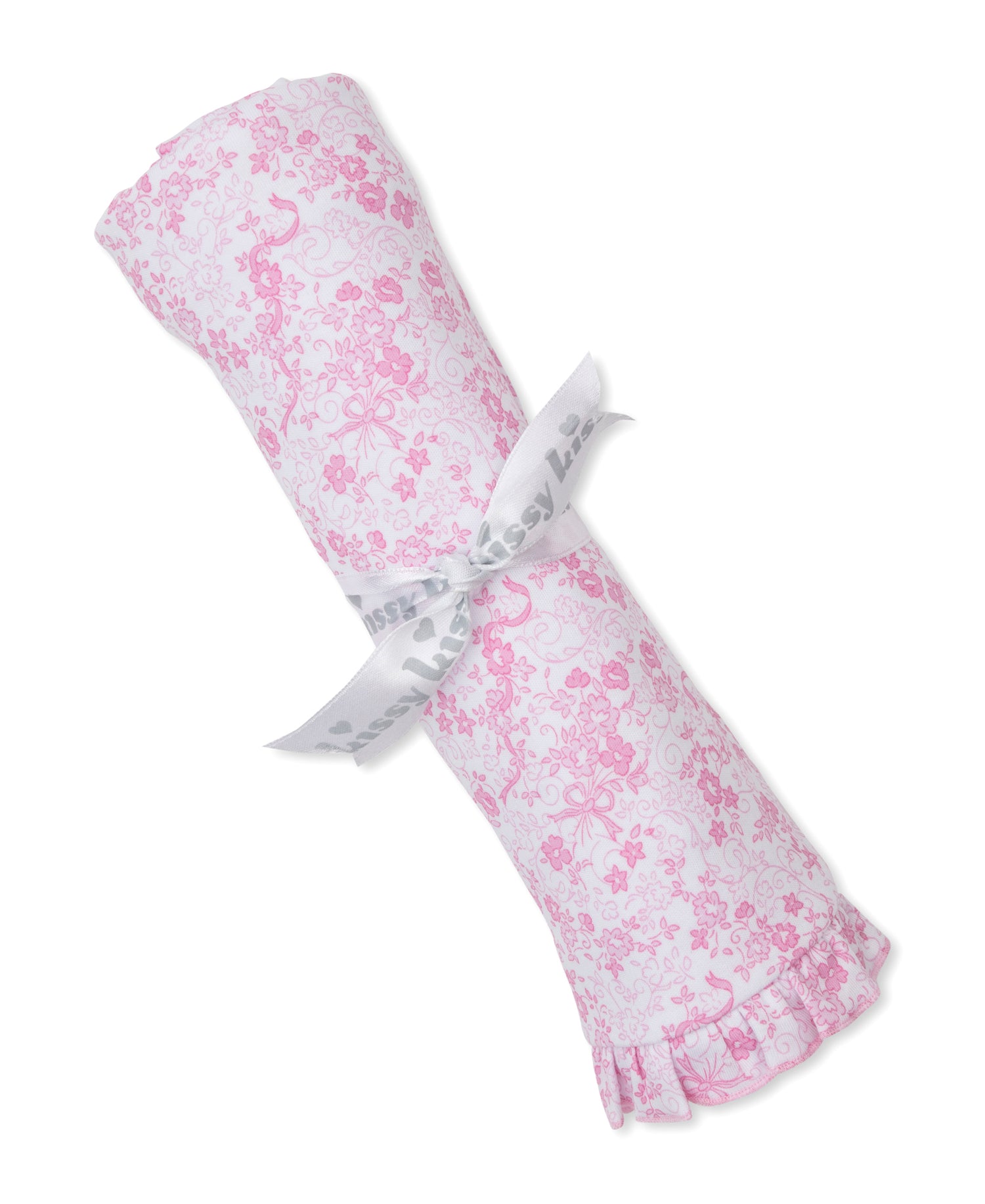 Old English Roses Ruffle Blanket: Pink
