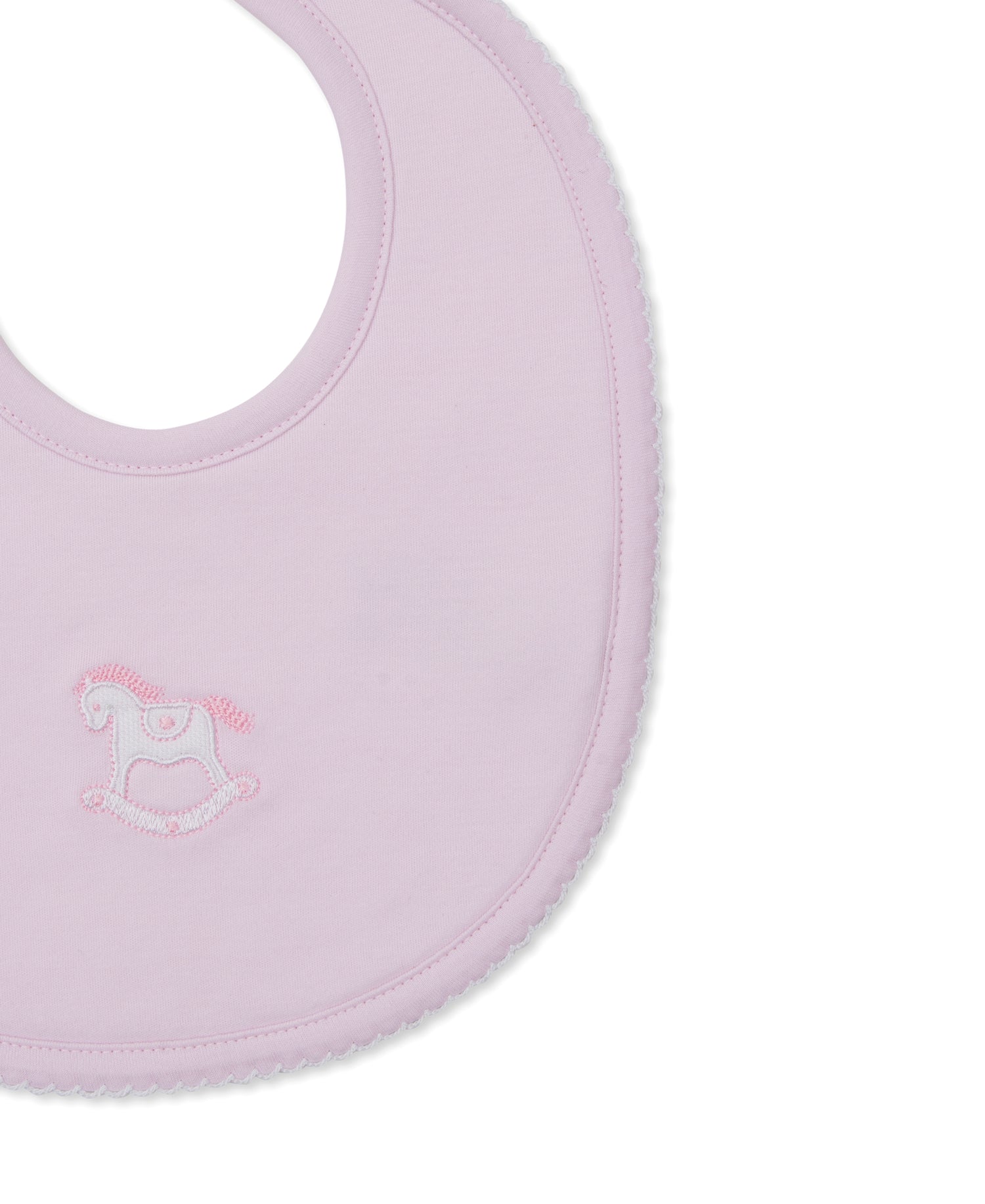 Riding Rockers Jacquard Bib: LIght Pink