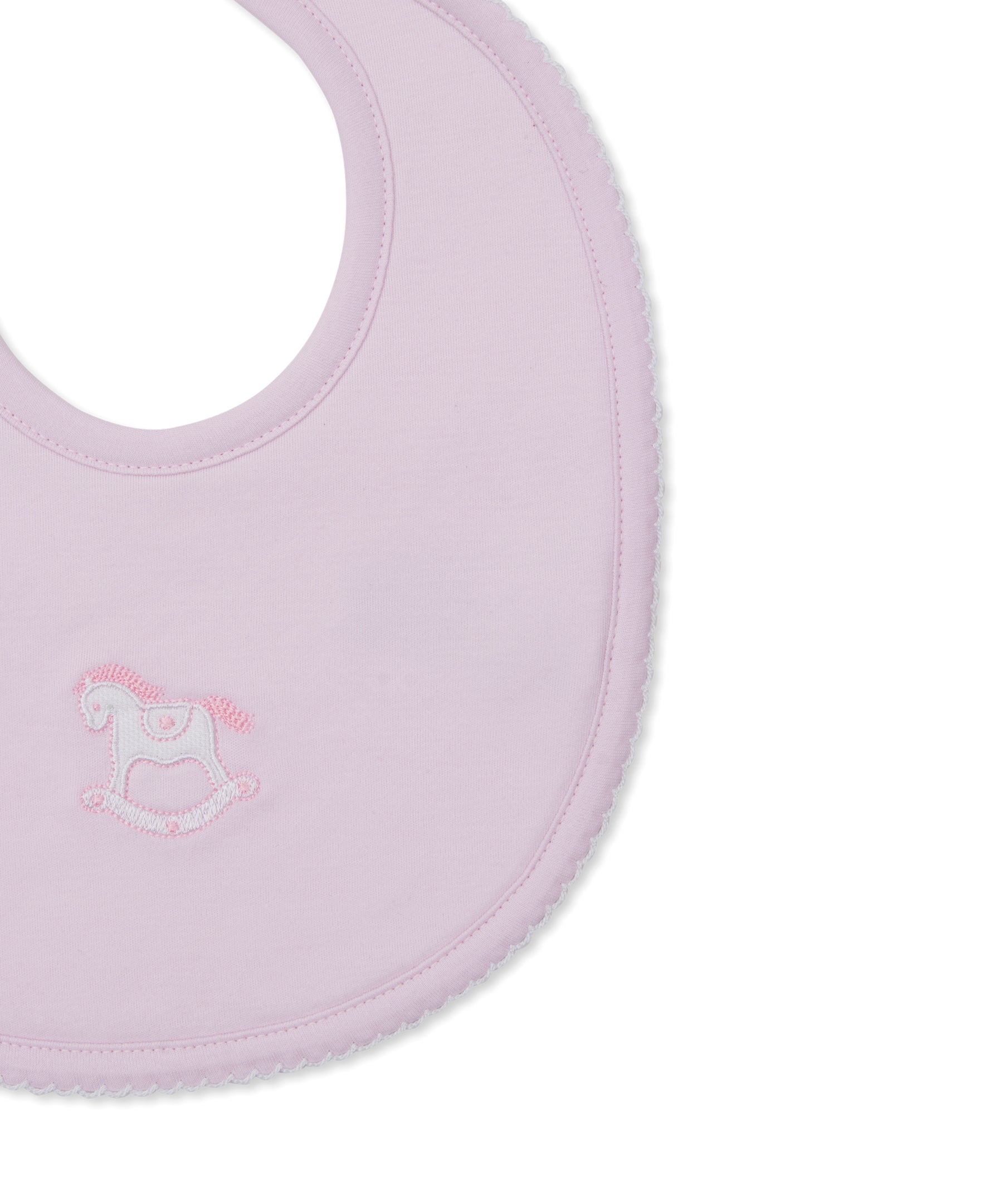 Riding Rockers Jacquard Bib: LIght Pink