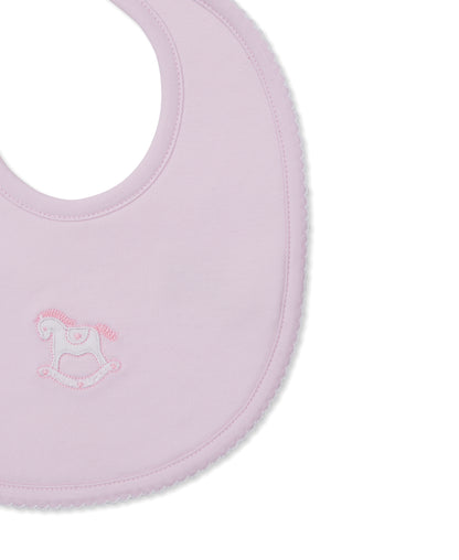 Riding Rockers Jacquard Bib: LIght Pink