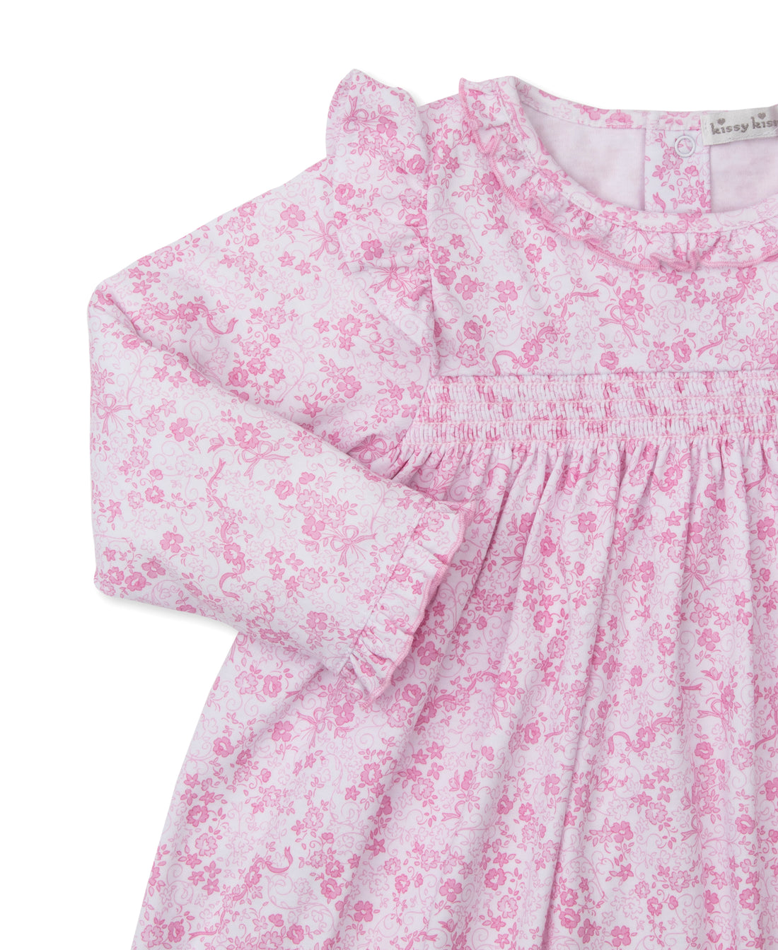 Old English Roses Smocked Dress: Pink
