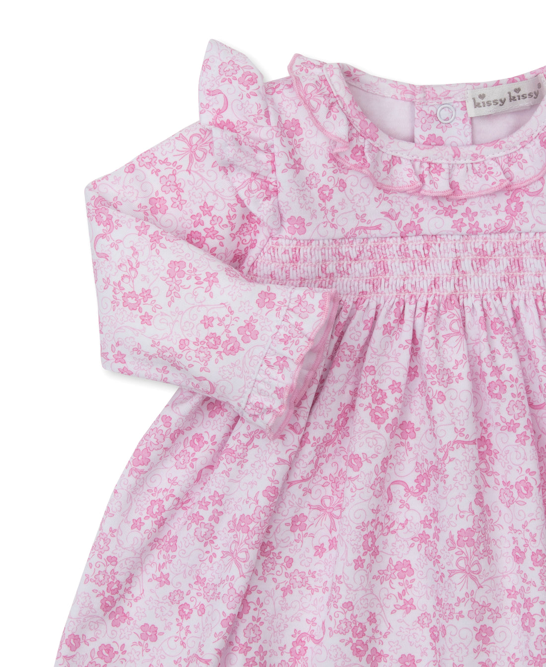 Old English Roses Smocked Dress with Bloomers: Pink