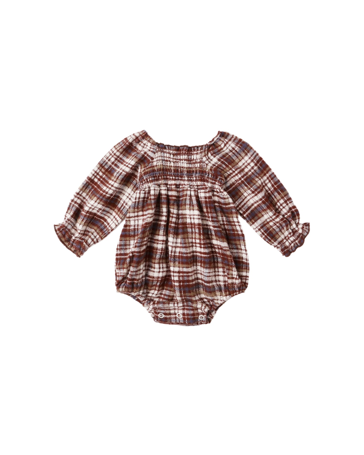 Adelaide Romper: Burgundy Plaid