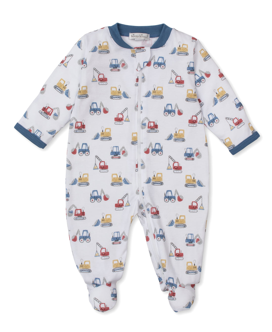 Construction Diggers Zipper Footie