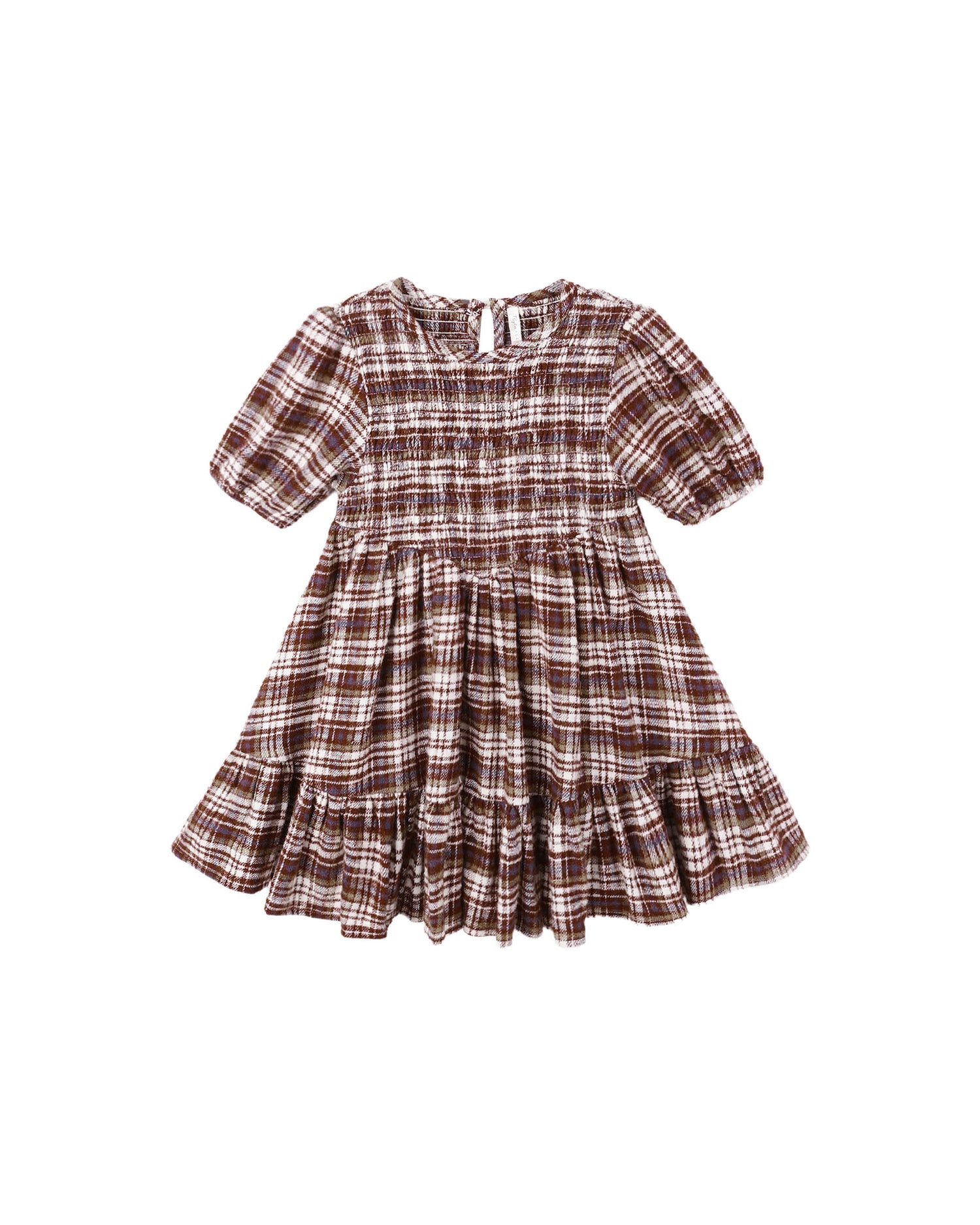 India Dress: Burgundy Plaid