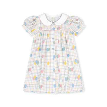 Breccan Dress: Party Time Balloon Plaid